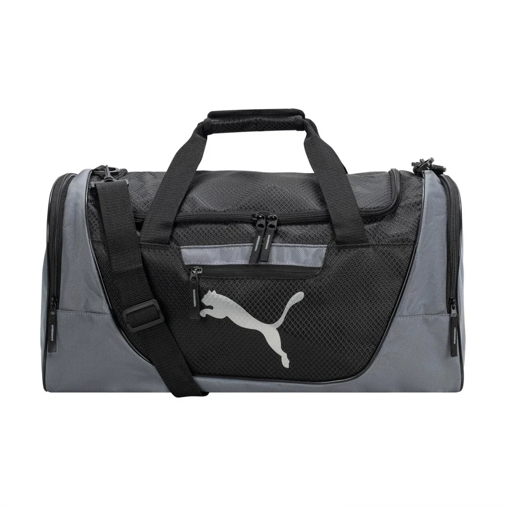 NWT PUMA Evercat Contender Duffel Bag Black Gray Gym Travel